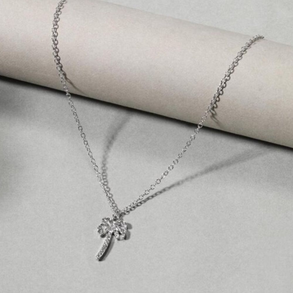 3for$20 Palm Tree Charm Necklace silver color